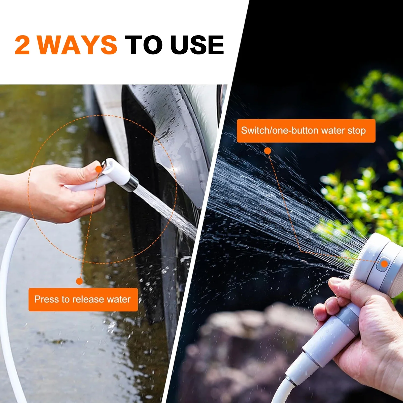 Portable Rechargeable Outdoor Shower Handheld Compact Design Gentle Shower Stream for Dog Bathing Car Washing Flower Watering - Image 4