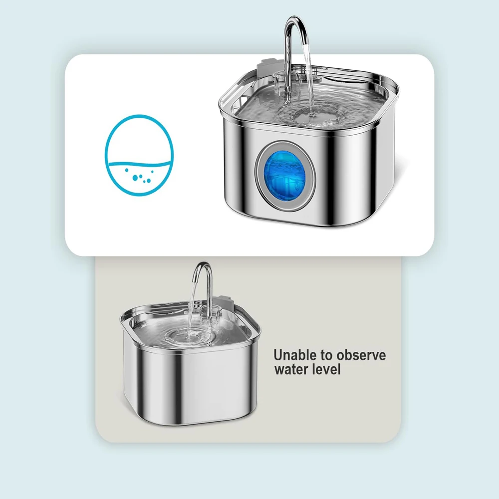 3.2L Stainless Steel Pet Water Feeder Auto Cat Fountain Smart Dog Water Dispenser Visual Window Drinking Bowl Pet Accessories - Image 4