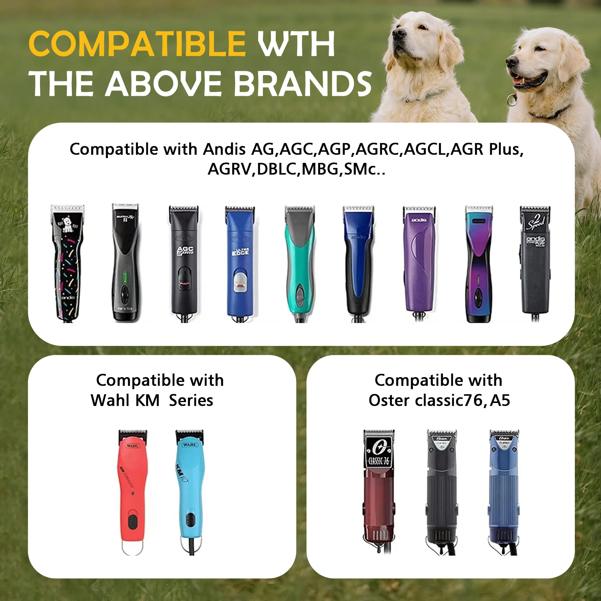 Dog Grooming Clipper Replacement Blades Compatible with Andis Pet Clipper/Oster-A5/Wahl KM-10 Series Dog Clipper - Image 6