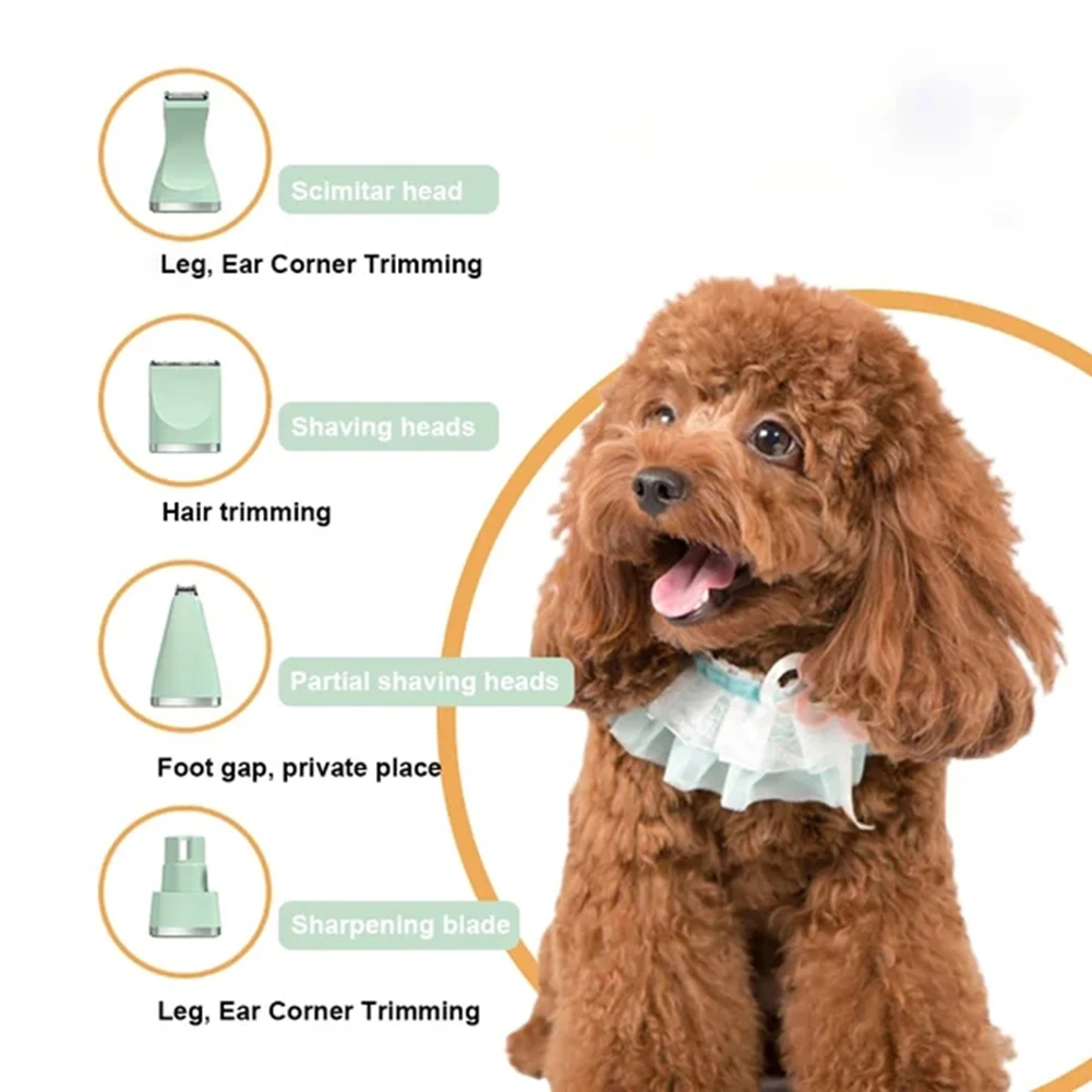 Professional 4-in-1 Electric Pet Grooming Tool Set Dog Hair Clippers USB Rechargeable Pets Haircut Trimmer Shaver Cats Supplies - Image 2