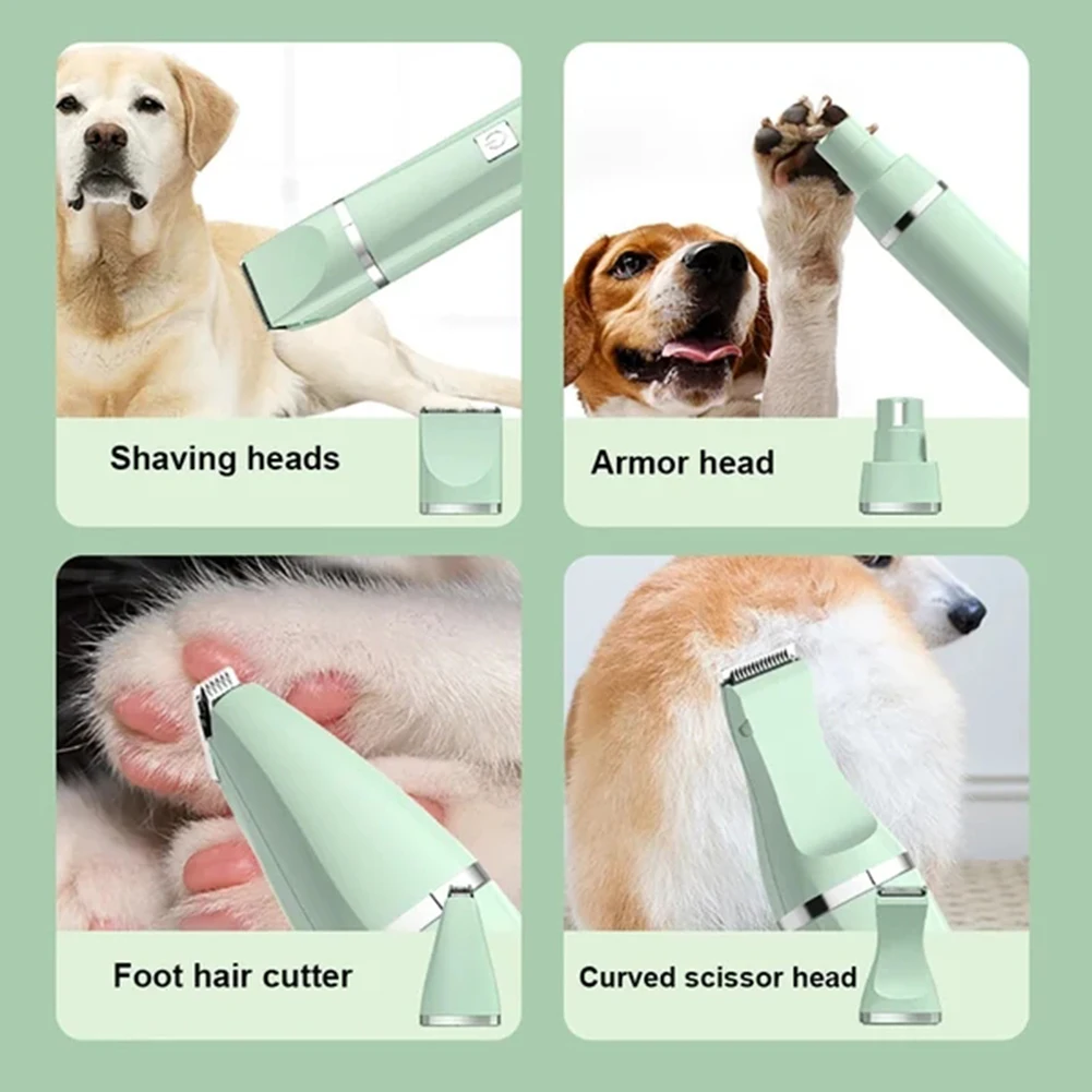 Professional 4-in-1 Electric Pet Grooming Tool Set Dog Hair Clippers USB Rechargeable Pets Haircut Trimmer Shaver Cats Supplies - Image 3