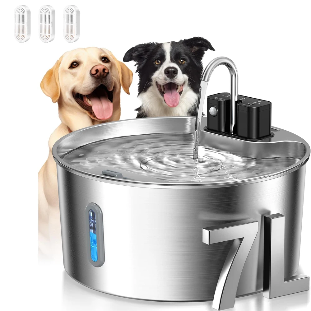7L Stainless Steel Wireless Recharging Sensor Cat Water Fountain Auto Drinking Fountain For Cats Dog Drinker Pet Dispenser Bowl - Image 6