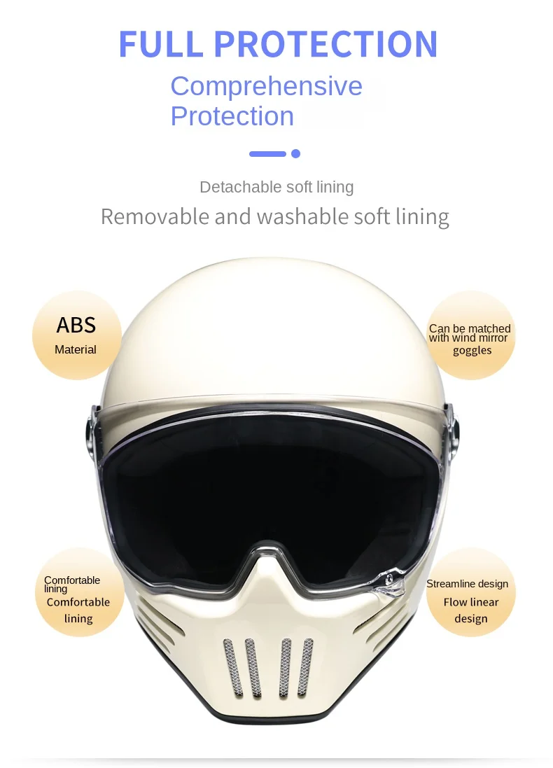 Motorcycle Helmet Full Face casco moto Helmet Vintage Chopper Retro Helmet capacete de motocicleta modular helmet DOT Approval
