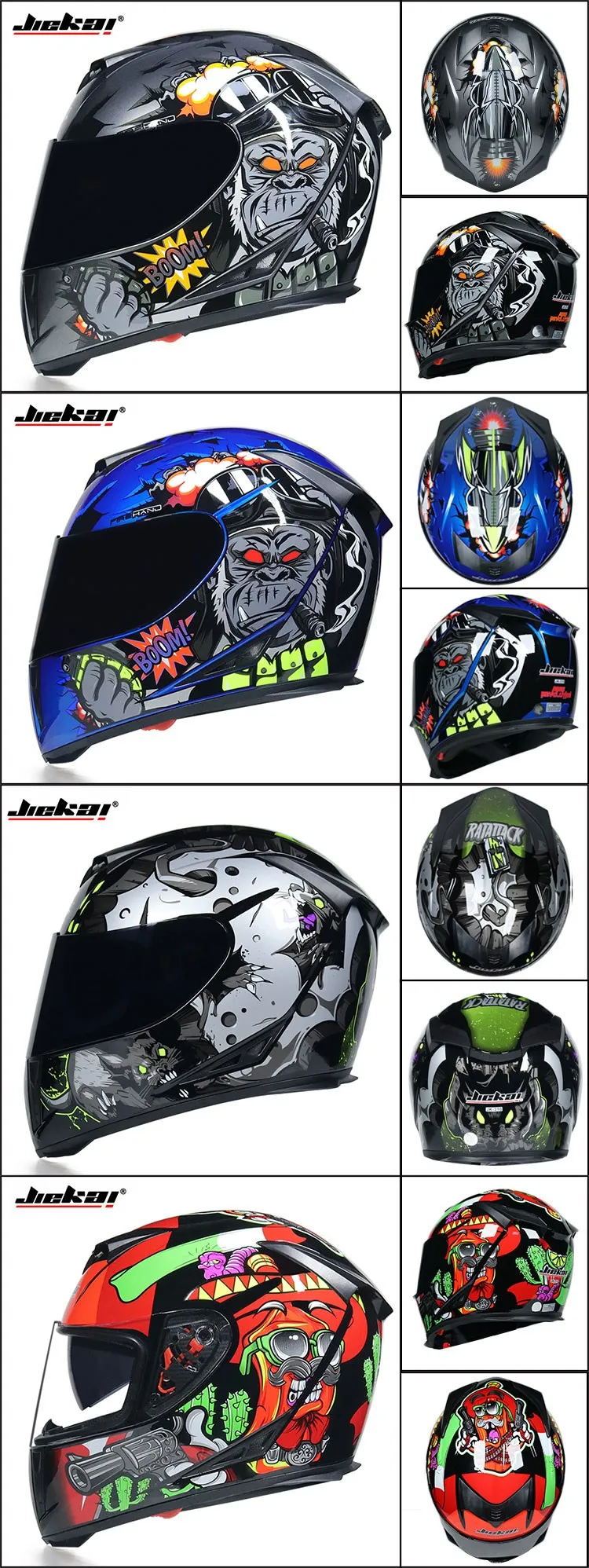 Full face helmet motorcycle riding helmet safety double lens Racing helmet Individuality braids horns