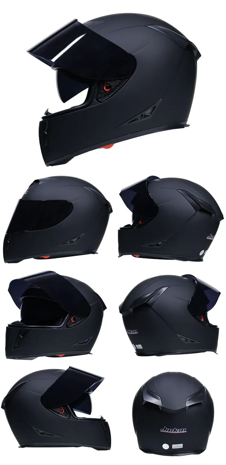 Full face helmet motorcycle riding helmet safety double lens Racing helmet Individuality braids horns