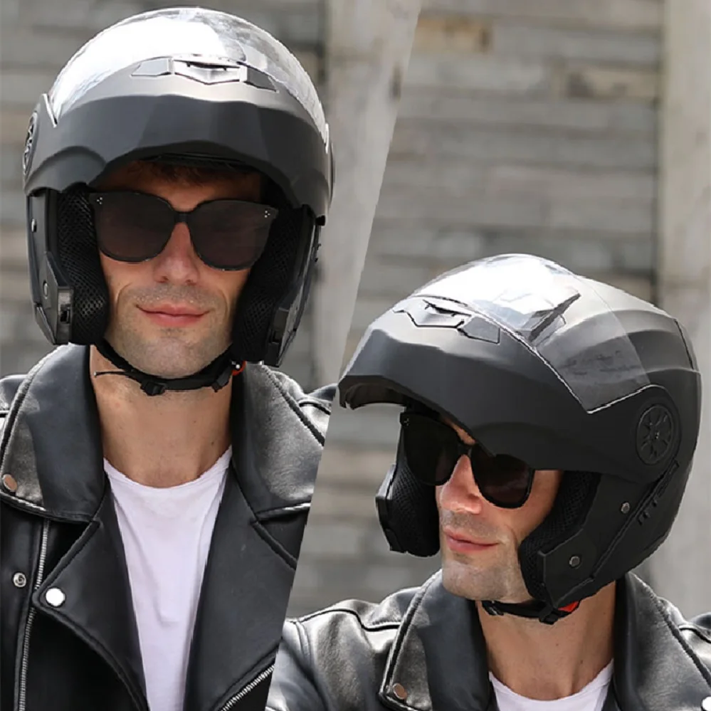 BLD Modular Dual Lens Motorcycle Helmet Safety Downhill Flip Up Helmets Professional Motocross Racing Full Face Casco Moto - Image 3
