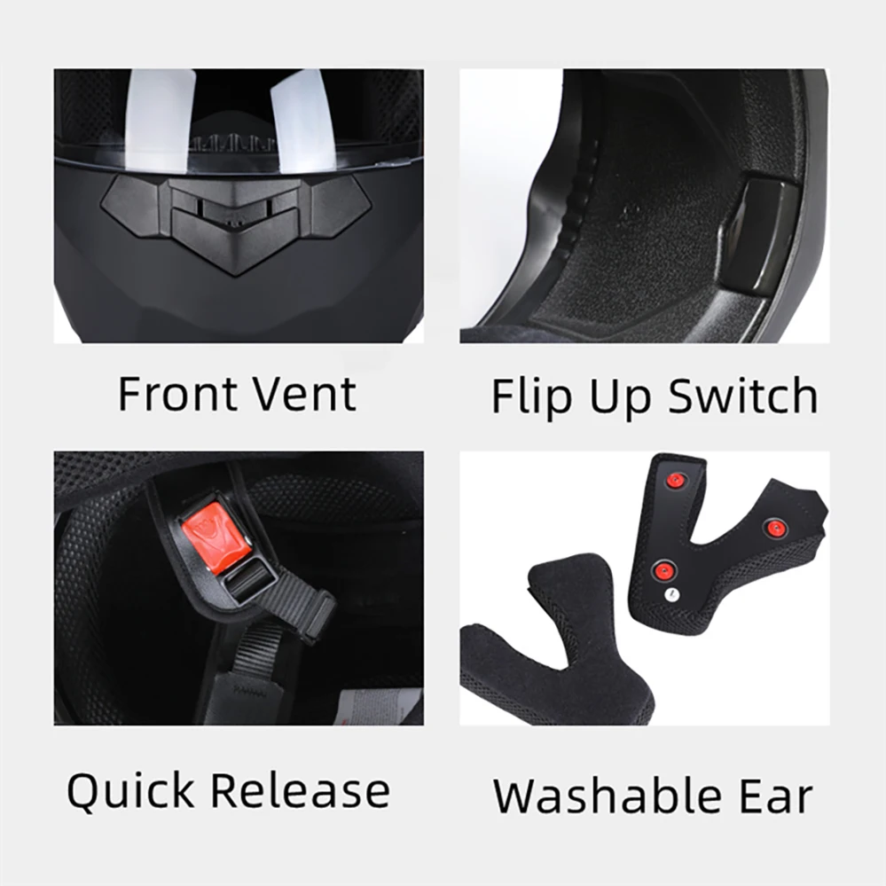 BLD Modular Dual Lens Motorcycle Helmet Safety Downhill Flip Up Helmets Professional Motocross Racing Full Face Casco Moto - Image 5