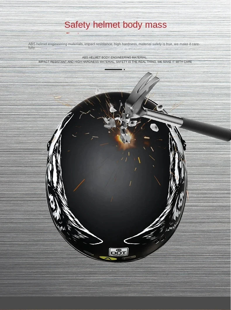 Motorcycle Helmet Retro German Classic Moto Helmet Casco Moto Half Helmet DOT Certification Capacete De Moto With HD Visors