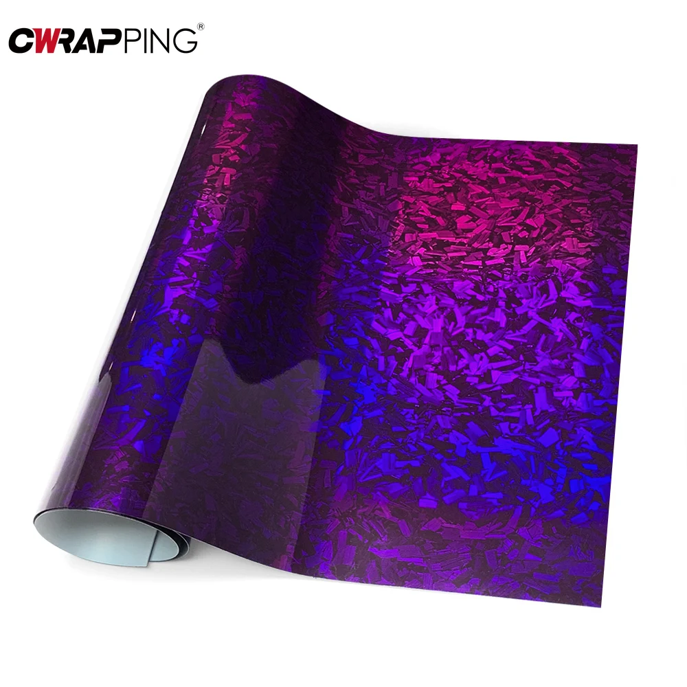 Carbon Fiber Sticker Vinyl Paper for Car Vinyl Wrap Glossy Automotive Wrapping Car Film Covering Laser Purple Motorcycles Vinyls