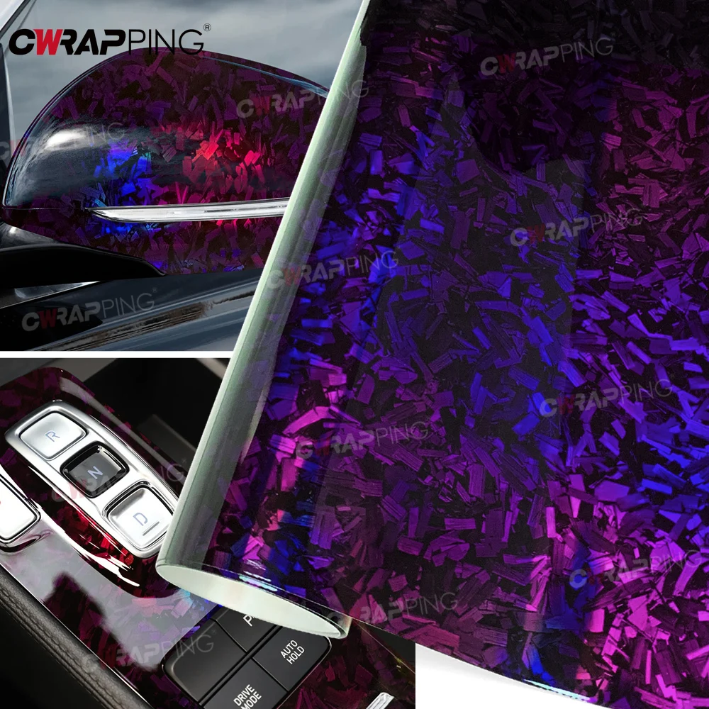 Carbon Fiber Sticker Vinyl Paper for Car Vinyl Wrap Glossy Automotive Wrapping Car Film Covering Laser Purple Motorcycles Vinyls - Image 5