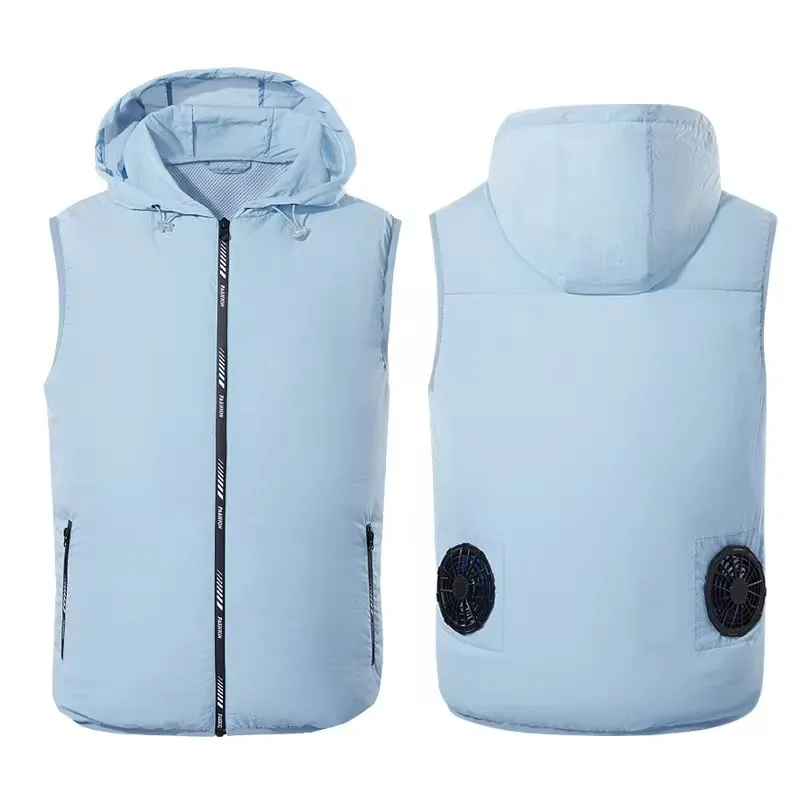 Summer Sport Fan Air Condition Cool Man Woman Travel Ultralight Brand Outdoor Vest Clothes Jacket Sun Windbreaker Fishing Worker - Image 2