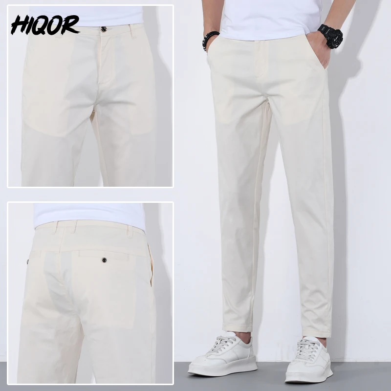 HIQOR Man Pants 9 Colors Mens Casual Long Pants Summer Thin Cotton Trousers For Men Breathable Streetwear Fashion Men's Clothing - Image 5