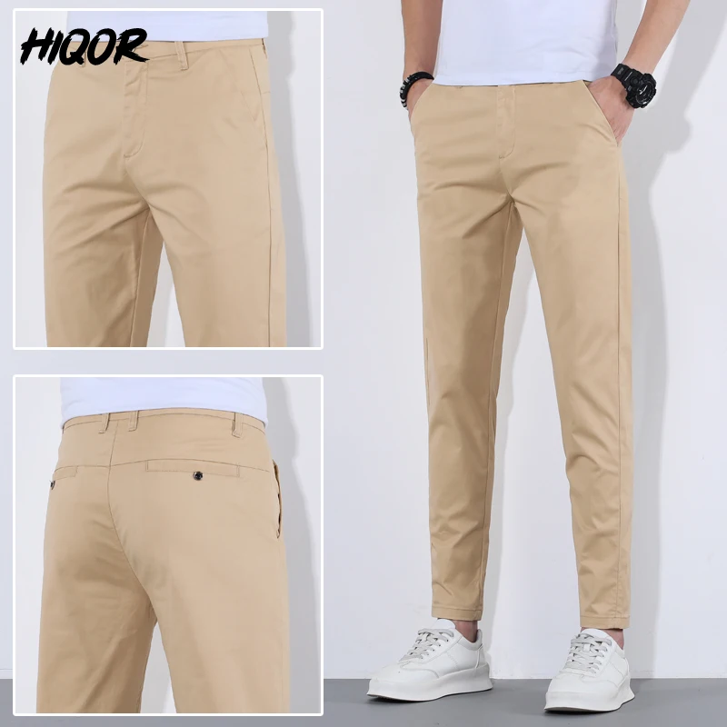HIQOR Man Pants 9 Colors Mens Casual Long Pants Summer Thin Cotton Trousers For Men Breathable Streetwear Fashion Men's Clothing - Image 3