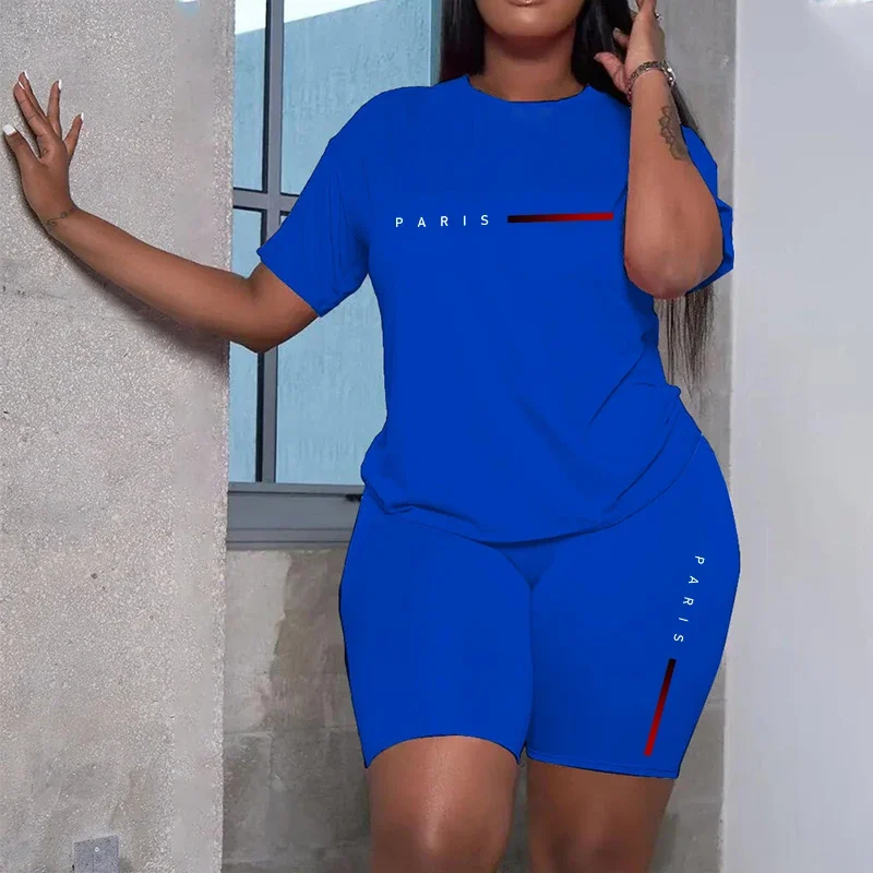 Women's Tracksuit Casual 2026 Summer Two Piece Sets Hot Sales Fashion Quality O-Neck Short Sleeve Sports T-Shirts Daily Clothing - Image 4