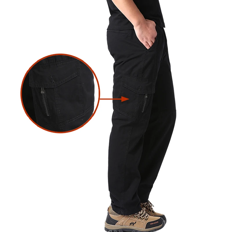 High Quality Men's Cotton Cargo Pants Casual Multiple Pocket Tacitcal Pants Spring Autumn Outdoor Camping Hiking Work Pants - Image 5