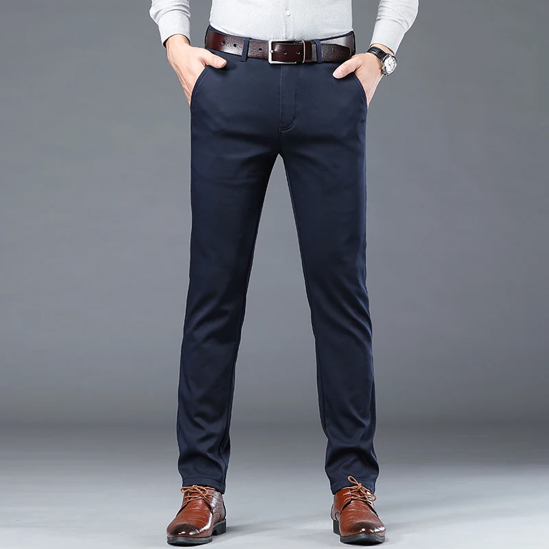 Summer Thin Men's Slim Suit Pants Fashion Business Casual Cotton Green Black Khaki Trousers Male Brand Clothing 30-40 - Image 5