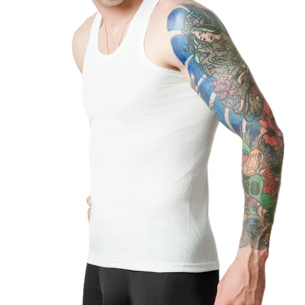 3pcs Men's Tank Top Cotton Tank Undershirts Breathable Solid Vest Underwear Wear Summer Sleeveless Tank A-Shirt Exercise Fitness - Image 4