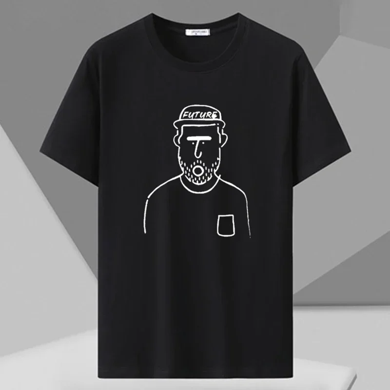 Men's Printed T-shirt Plus Size Black Tops 110-180kg 5XL 6XL 7XL 100% Cotton Loose Oversized Tees Big Size Men Clothing 티셔츠 - Image 6