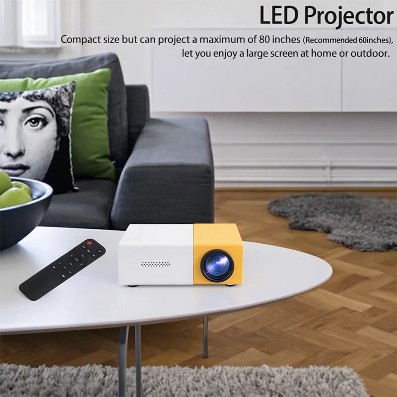 YG300 Portable HD Projector Home Theater Video Player Supports AV USB Connection LED Light Source Display Compact Non‑Occupying - Image 3