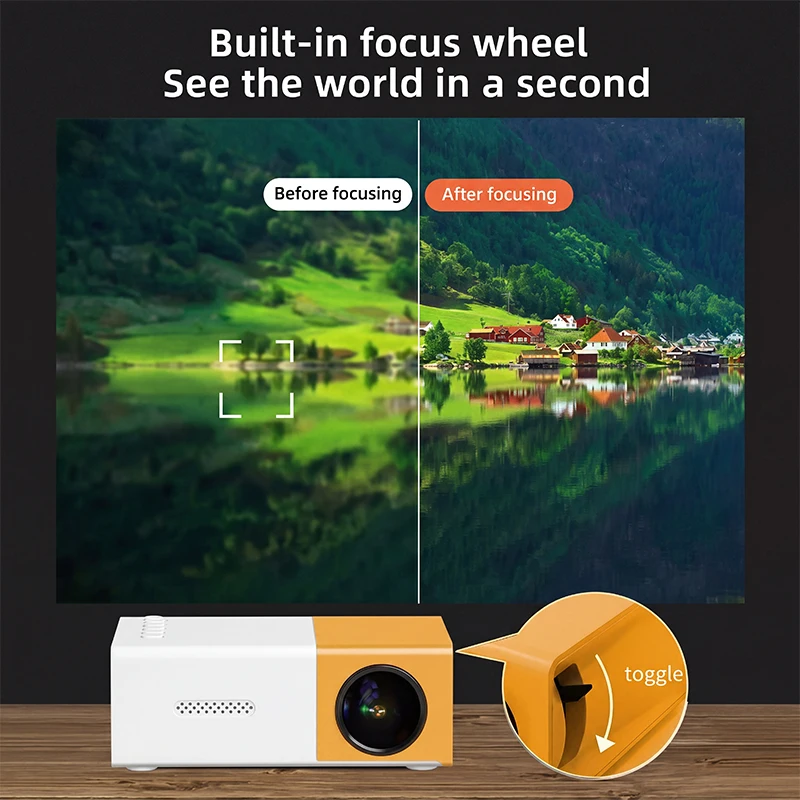 YG300 Portable HD Projector Home Theater Video Player Supports AV USB Connection LED Light Source Display Compact Non‑Occupying - Image 2