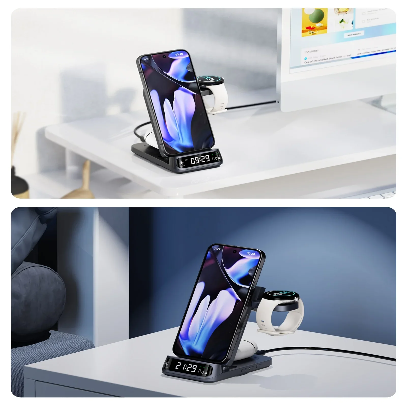 SwanScout 708G2 Wireless Charger For Google Pixel 9 Pro XL Fold 8 7 6 for Fitbit Versa 4 3 Fitbit Sense 2 1 for Pixel Watch 3 2 - Image 6