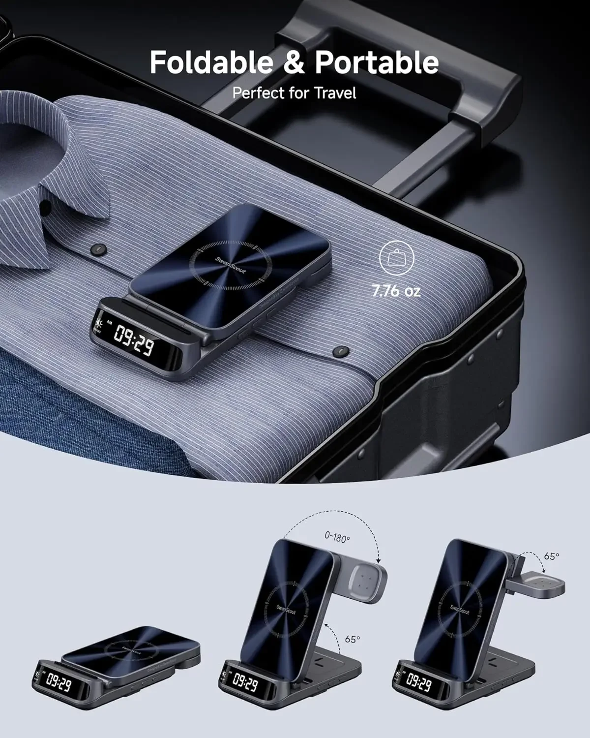 SwanScout 708G2 Wireless Charger For Google Pixel 9 Pro XL Fold 8 7 6 for Fitbit Versa 4 3 Fitbit Sense 2 1 for Pixel Watch 3 2 - Image 4