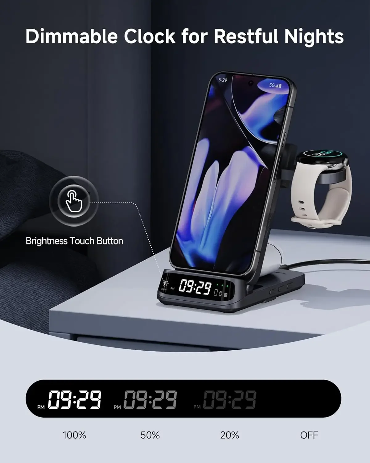 SwanScout 708G2 Wireless Charger For Google Pixel 9 Pro XL Fold 8 7 6 for Fitbit Versa 4 3 Fitbit Sense 2 1 for Pixel Watch 3 2 - Image 3