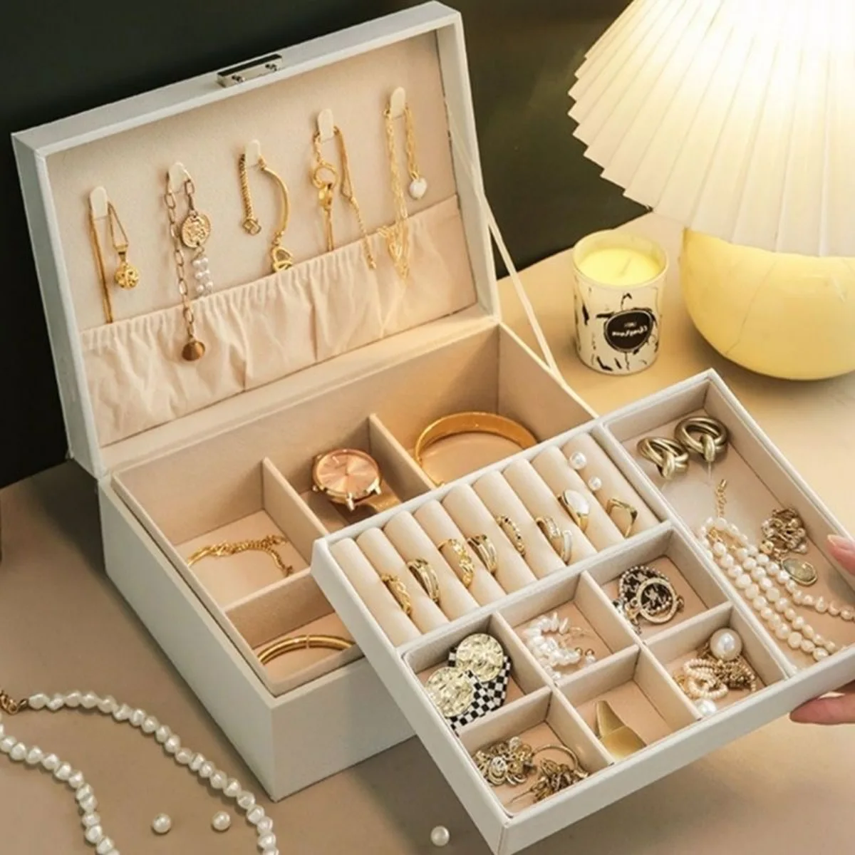 Portable Multi-Functional Home Decoration Storage Box Earring And Jewelry Preservation Box Special Storage Box For Ladies' Item - Image 4